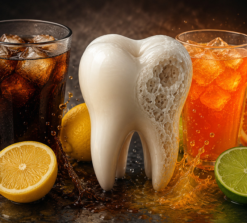 Bebidas ácidas perigo para os dentes